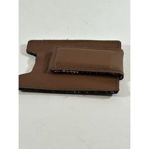 Vintage Weaver Leather Money Clip Card Holder Handcrafted Brown Magnetic